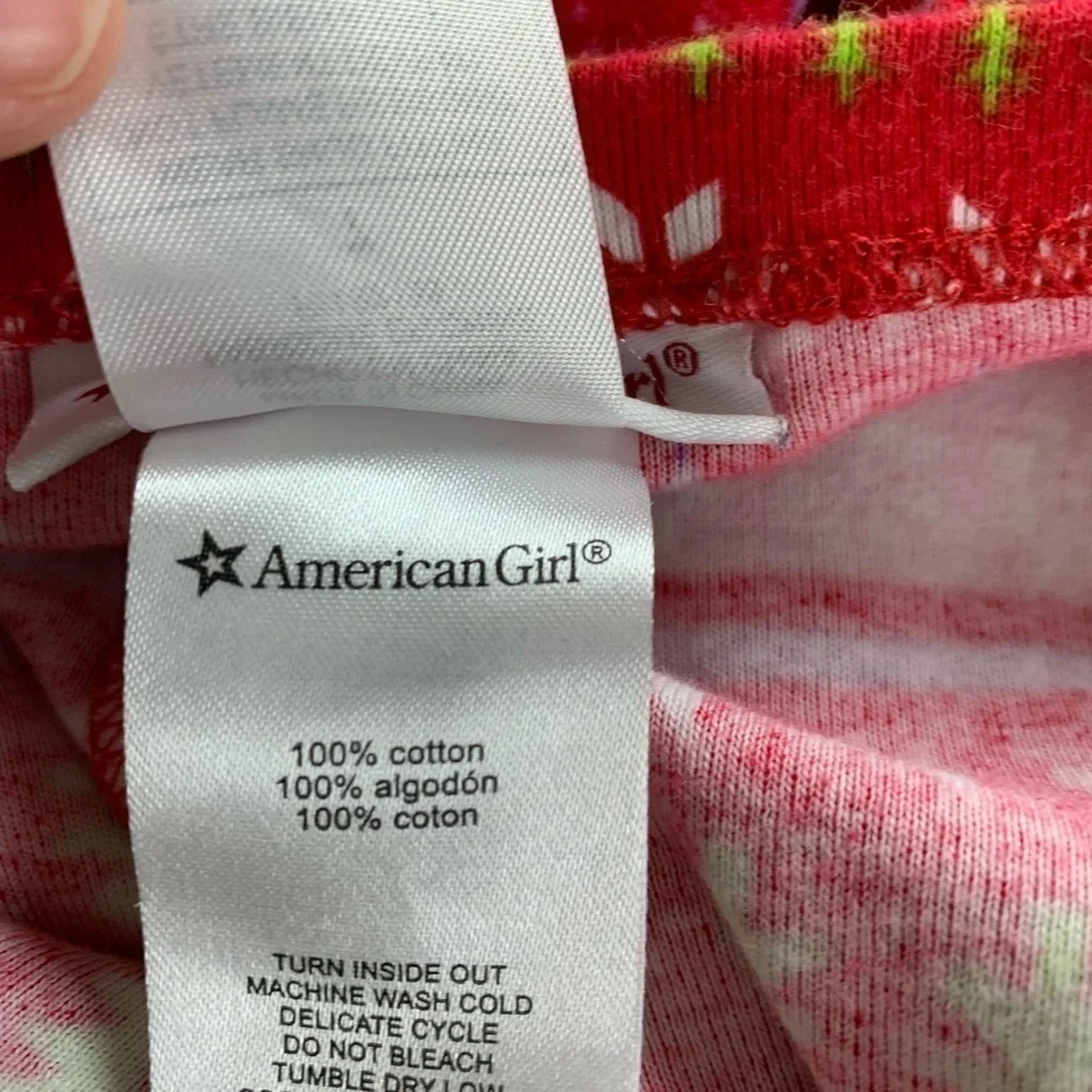 American Girl Christmas Pajama Set Cotton Long Sleeve Girls Size 10